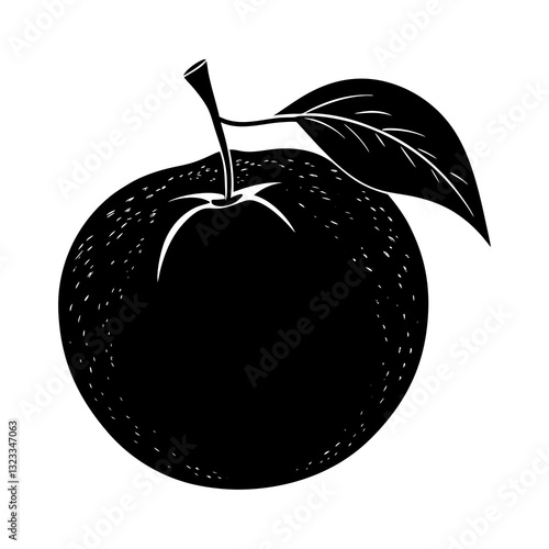 Nectarine silhouette vector
