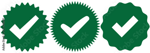 Approval check icon isolated, set quality sign, green tick – stock vector . 1176