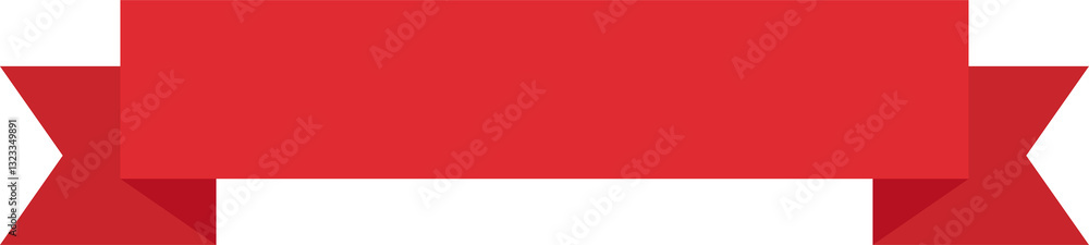 Fototapeta premium Red Ribbon Banners and Labels - Flat Design Illustration