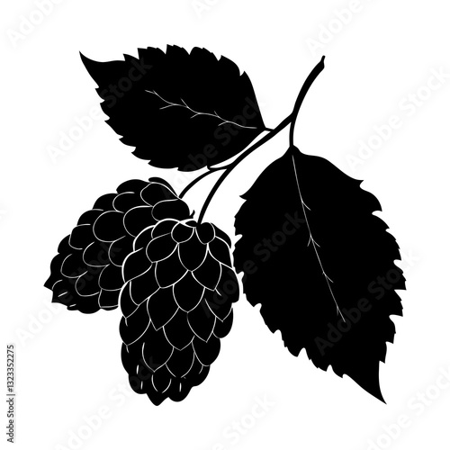 Mulberry silhouette vector