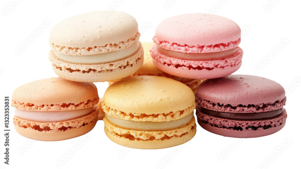 Delicate pastries in a colorful arrangement capture the essence of gourmet indulgence Delicate pastries in a colorful arrangement capture the essence of gourmet indulgence