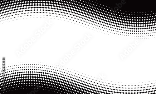 大きくカーブしたひし形のハーフトーンが上下に並ぶフレーム