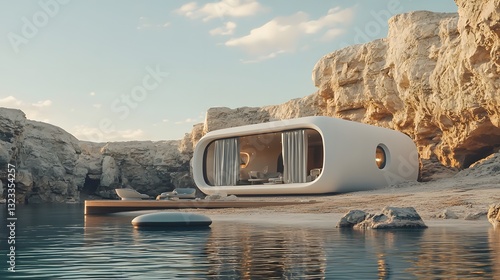Futuristic Coastal Capsule Home Modern Minimalist Beach House Design