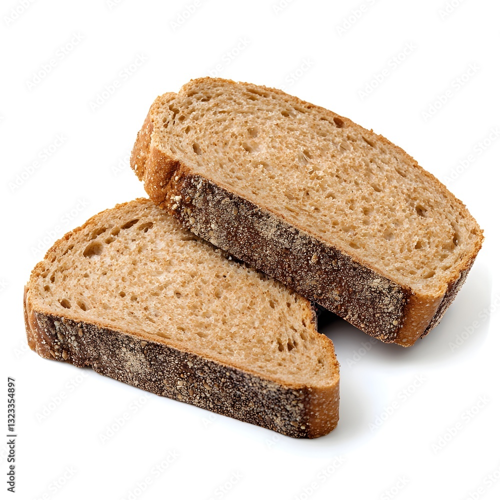 Two slices of whole wheat bread Two slices of whole wheat bread