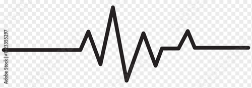 Continuous one line drawing. two hears with hearbeat. Vector minimalism illustration, single hand drawn. Heartbeat line. Heartbeat line icon on white background. Pulse Rate Monitor. 1176