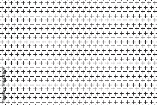 Seamless grid pattern: subtle halftone design featuring repeated small hatch crosses and tiny elements. Abstract geometric texture with faded black and white rectangle prints. 1176