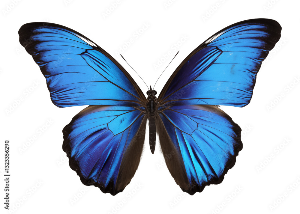 Obraz premium Blue and black butterfly isolated on transparent background. Generative ai