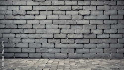 Gray cinder block wall backdrop featuring a seamless textured pattern with uneven surfaces and a solid gray floor for versatile creative uses.