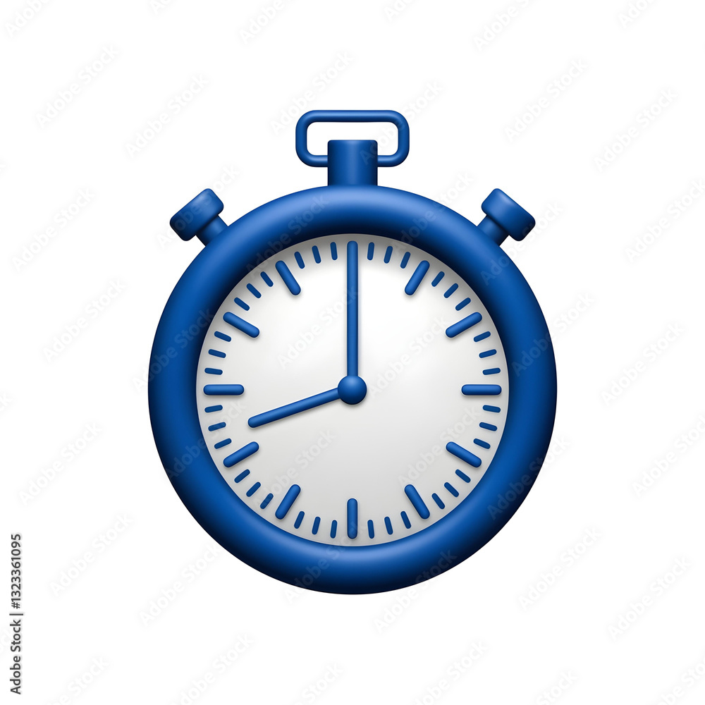 Blue stopwatch icon isolated on transparent background, time management symbol. Blue stopwatch icon isolated on transparent background, time management symbol.
