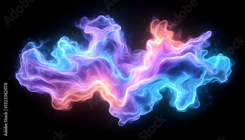 Abstract glowing nebula-like swirls in vibrant colors