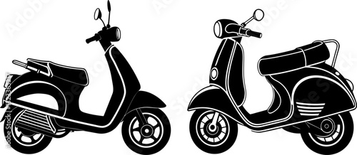 Scooter vector illustration sihoutte ,  scooter vector illustration icon for  apps and websites
