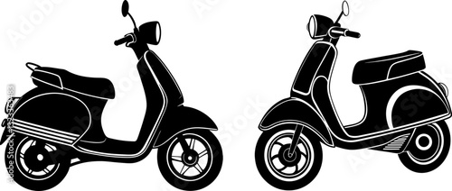 Scooter vector illustration sihoutte ,  scooter vector illustration icon for  apps and websites