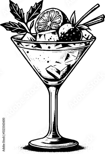 hand drawn illustration of cocktail