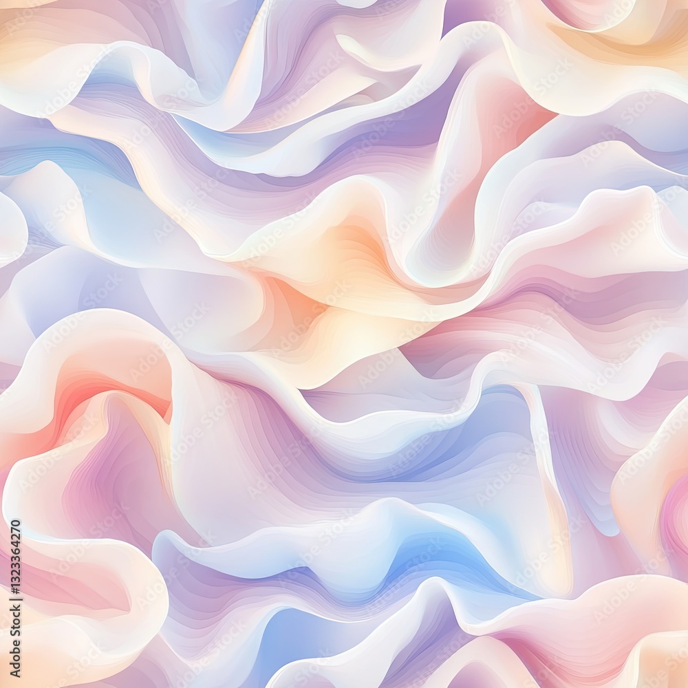 Obraz premium Dreamy Ruched Soft Cloud Like Pleats Seamless Pattern Design for Fashion