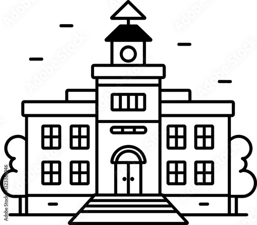 Elegant Building Facade: A Striking Architectural Design in Linear Style