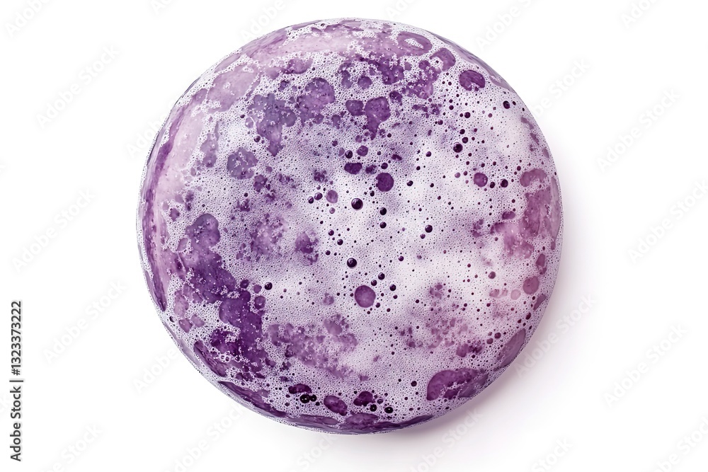 Abstract Purple Soap Bubbles Texture, Round Foam Lather, Cosmetic Background Abstract Purple Soap Bubbles Texture, Round Foam Lather, Cosmetic Background