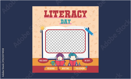 World Literacy Day Socials Media. International literacy day. abstract vector illustration design
