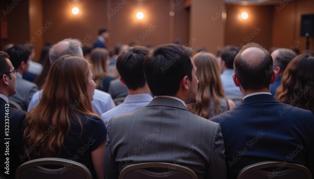 Fototapeta premium Audience Attending Professional Conference with Focus on Business Networking and Engagement