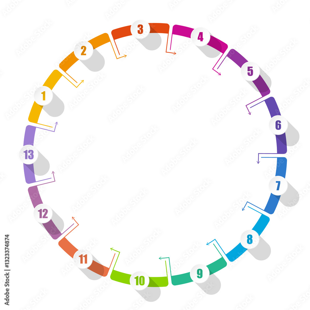 Basic circle infographic with 13 steps, process or options. Basic circle infographic with 13 steps, process or options.