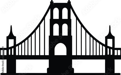 Golden gate bridge silhouette. bridge vector silhouette illustration