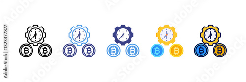 Time Is Money Multi Style Icon Set