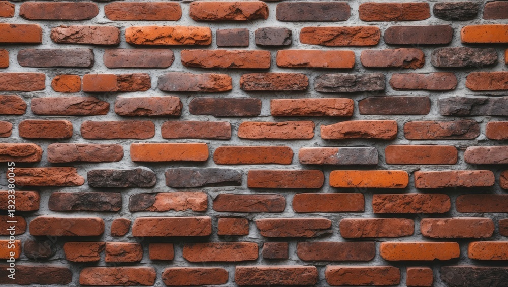 Obraz premium Warm earthy brown and gray bricks arranged in a rustic pattern, creating a textured backdrop that emphasizes traditional masonry craftsmanship.