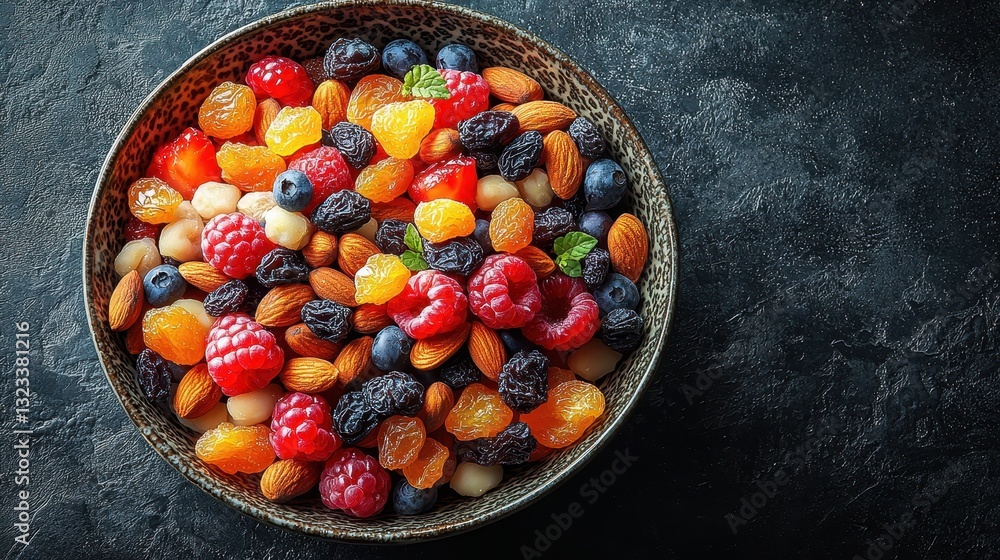 Dried Fruits in Decorative Bowl for Healthy Snack Dried Fruits in Decorative Bowl for Healthy Snack