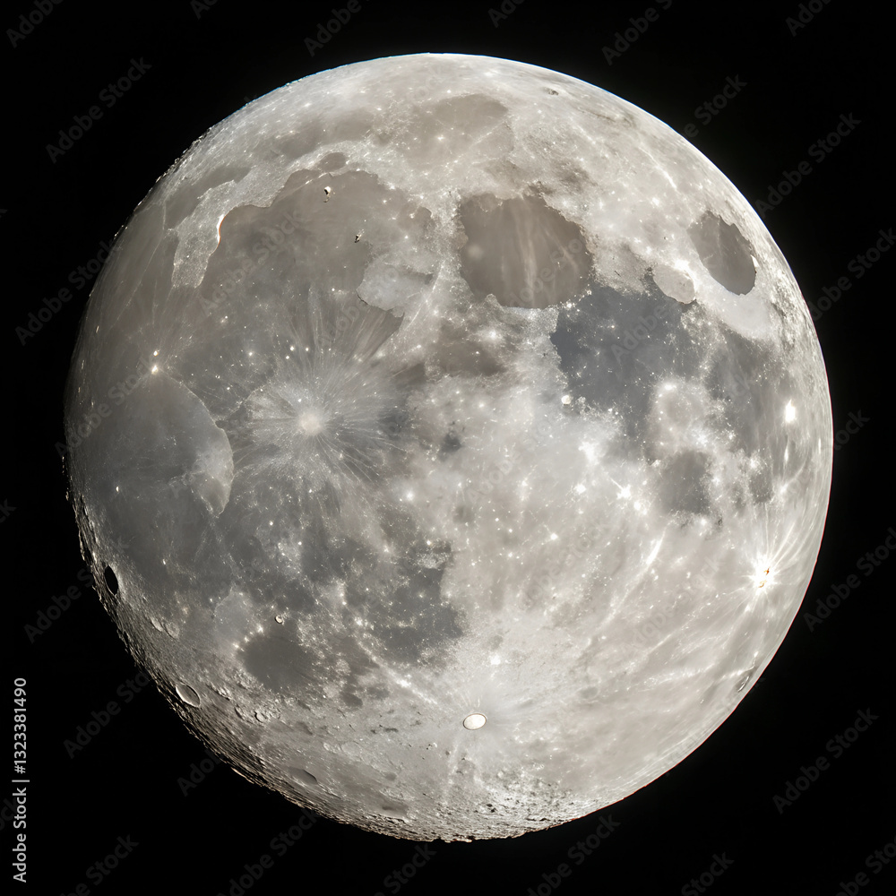 Obraz premium Full Moon Isolated on Transparent Background