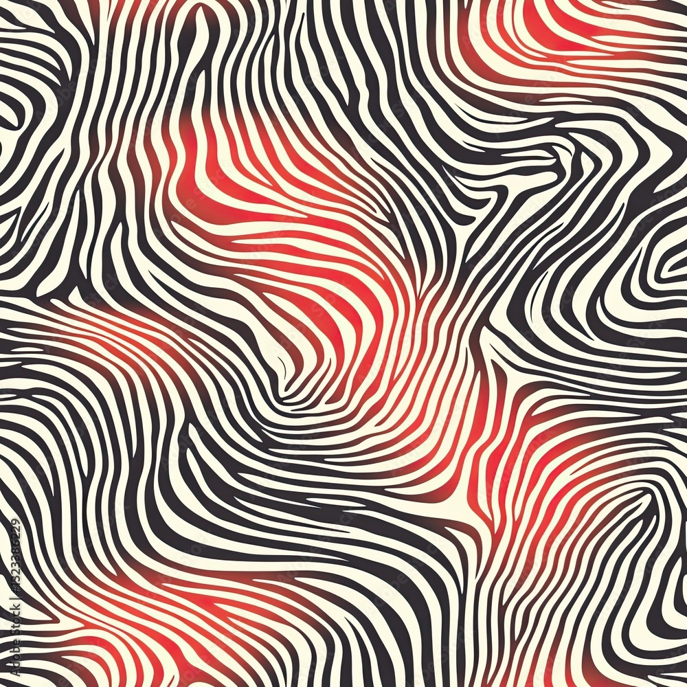 Fototapeta premium Geometric Ripple Design Sharp Lines Seamless Pattern