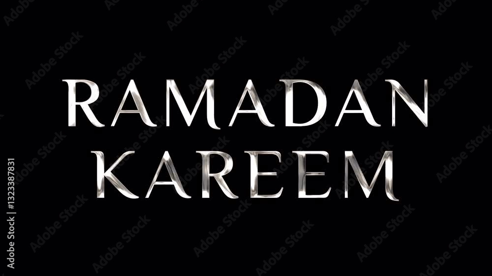 Ramadan Kareem silver text with slide blur animation on alpha channel. Perfect for Islamic-themed motion designs. Ramadan Kareem silver text with slide blur animation on alpha channel. Perfect for Islamic-themed motion designs.