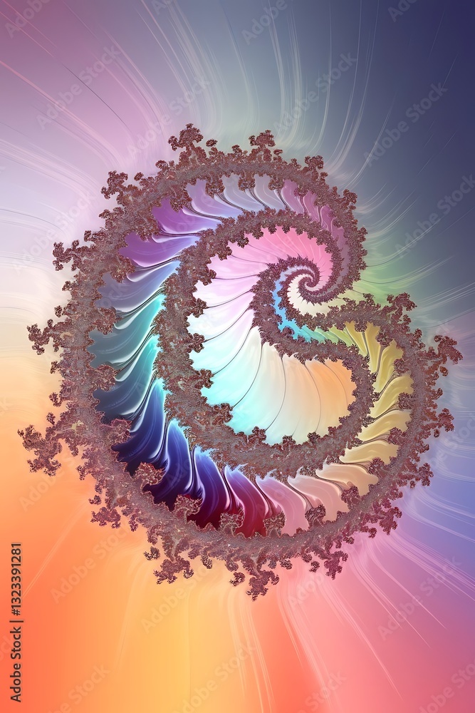 One illustration of digital fractal with multicolor One illustration of digital fractal with multicolor