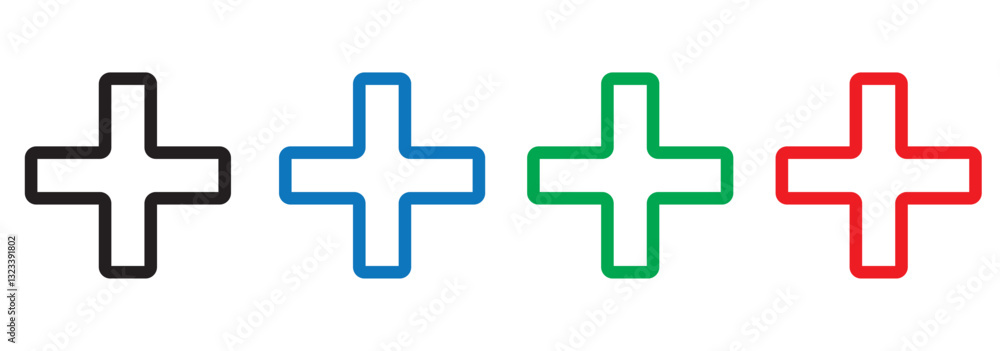 Fototapeta premium Hospital sign icons set. filled and line illustration . 1176
