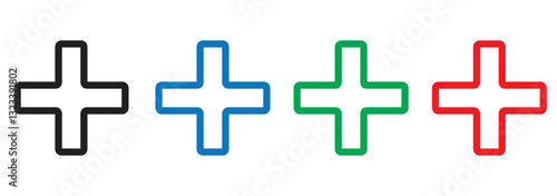 Hospital sign icons set. filled and line illustration . 1176