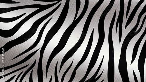 Simple flat illustration of zebra skin pattern background. Generative ai