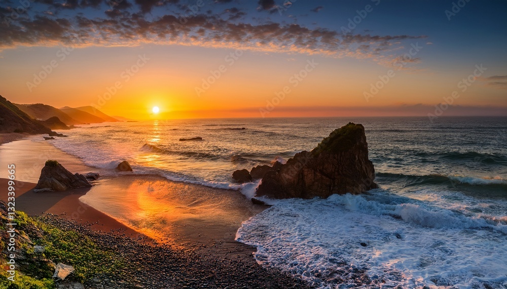 Obraz premium sunset at coast of the sea