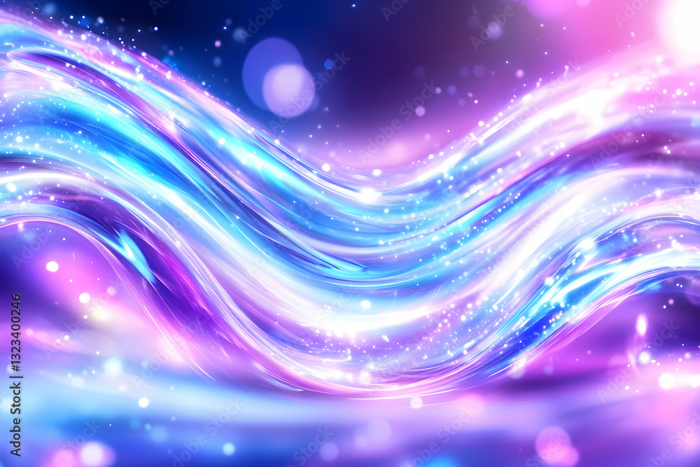 Obraz premium Abstract, vibrant, flowing, light waves