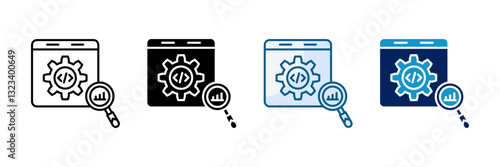 Monitoring Icon Set Multiple Style Collection