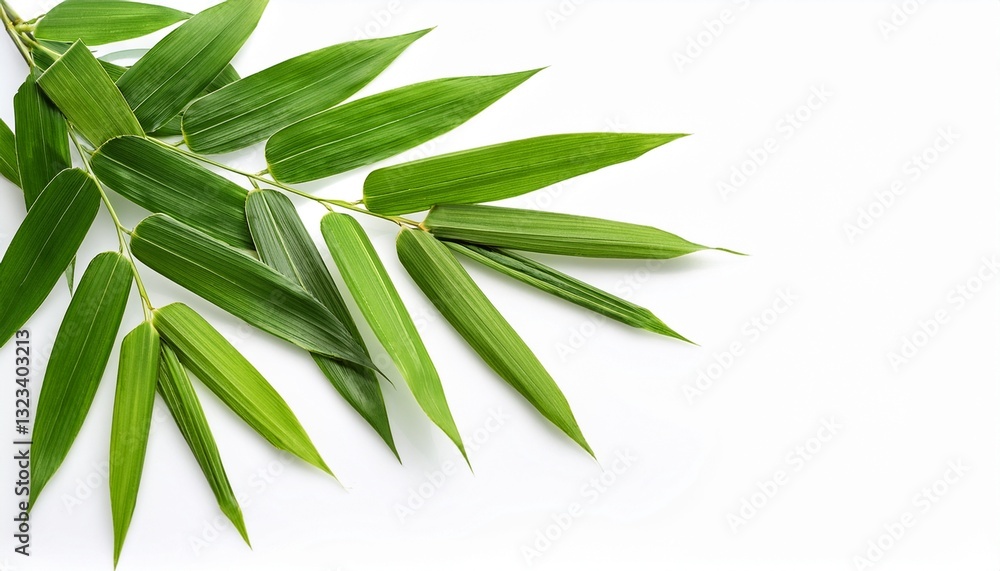 Fototapeta premium bamboo leaves isolate on white background with clipping path