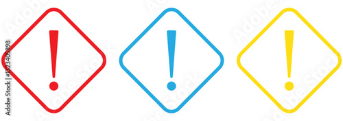 Attention caution sign warning symbol icon set danger Exclamation mark signs Triangular . 1176