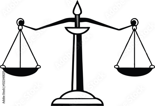 Wallpaper Mural Unbalanced Justice Scale Icon – Black and White Legal Symbol of Law and Fairness Torontodigital.ca
