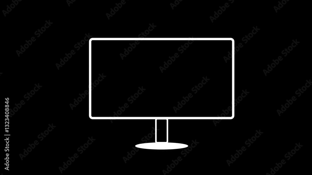 Computer, monitor icon animation on a white background. Computer, monitor icon animation on a white background.