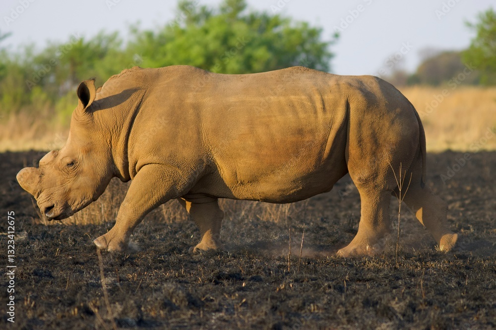 Fototapeta premium rhino walking 