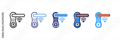 Smart Door Multi Style Icon Set