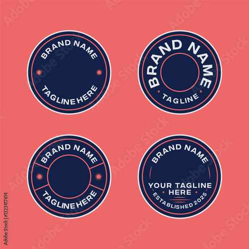 logo badge design template with the text editable for clothing, sport and apparel