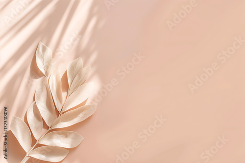 Flatlay pink beach paper flower