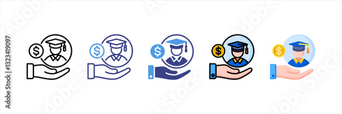 Scholarship Multi Style Icon Set