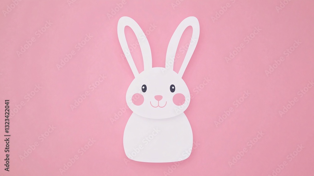 Cute rabbit illustration, playful bunny character on soft pink background, ideal for children’s decor or Easter themes. Cute rabbit illustration, playful bunny character on soft pink background, ideal for children’s decor or Easter themes.