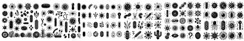 Vector of a collection of bacterial silhouettes