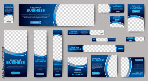 Web advertisement banner templates bundle. web banners of standard size with a place for photos. vector