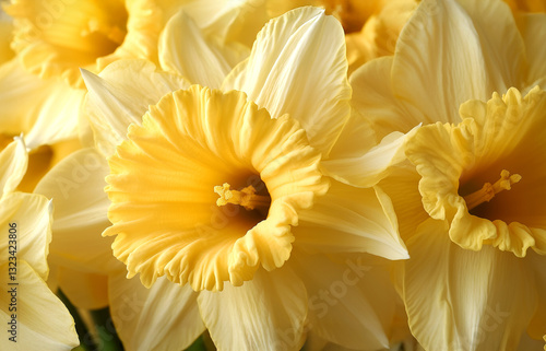 a magnified image of a yellow daffodil
